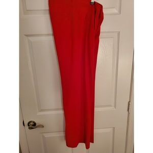 Red wide leg trousers